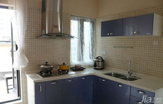 小户型实用蓝色厨房橱柜设计