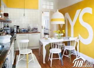 公寓黄色餐厅餐桌图片