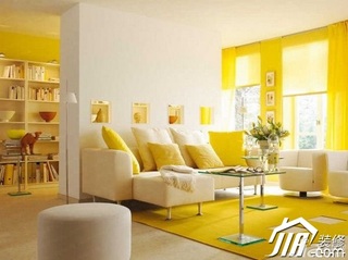 公寓黄色客厅沙发图片