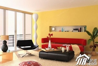 公寓黄色客厅沙发图片