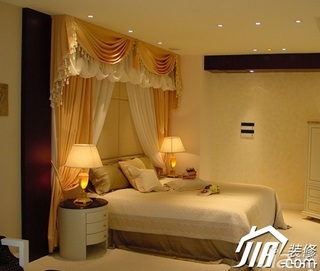 欧式风格公寓温馨富裕型卧室卧室背景墙床图片