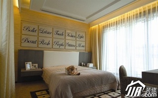 欧式风格公寓简洁富裕型卧室卧室背景墙床图片