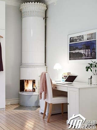 欧式风格公寓富裕型100平米卧室壁炉效果图