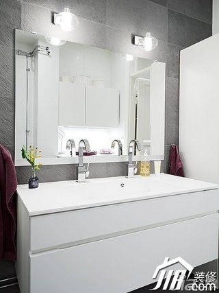 欧式风格公寓富裕型100平米洗手台效果图