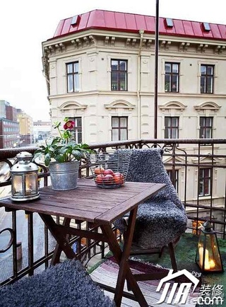 欧式风格公寓富裕型100平米阳台装修图片