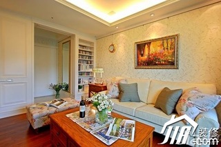美式乡村风格小户型富裕型80平米客厅沙发效果图