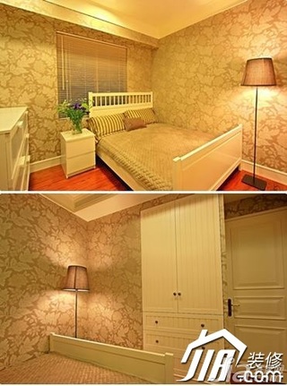美式乡村风格小户型富裕型80平米卧室床图片
