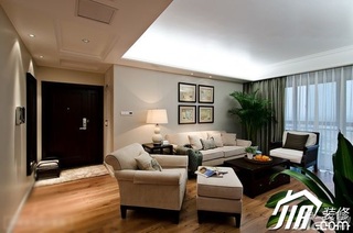 美式风格三居室10-15万120平米客厅沙发效果图