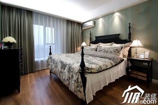 美式风格三居室舒适10-15万120平米卧室床效果图