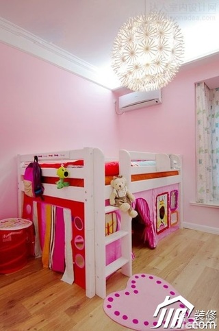 美式风格三居室10-15万120平米儿童房床图片