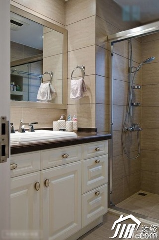 美式风格三居室10-15万120平米浴室柜图片