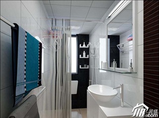 简约风格三居室5-10万卫生间背景墙洗手台效果图