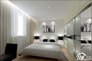 简约风格三居室简洁5-10万卧室卧室背景墙床效果图