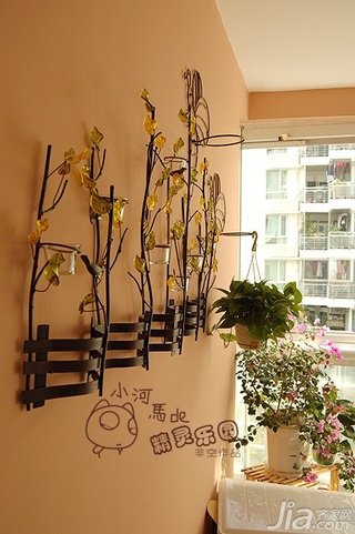 非空公寓120平米手绘墙木门效果图