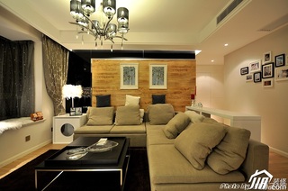 混搭风格公寓富裕型90平米客厅沙发背景墙沙发图片