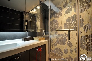 混搭风格公寓富裕型90平米卫生间背景墙洗手台效果图