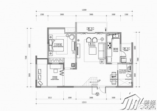 新古典风格公寓10-15万90平米户型图
