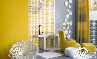 混搭风格公寓艺术黄色富裕型客厅窗帘图片