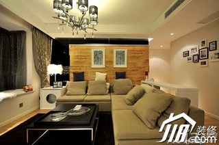 简约风格小户型富裕型50平米客厅照片墙沙发婚房设计图纸