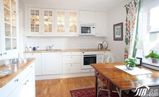 欧式风格公寓白色厨房橱柜设计图