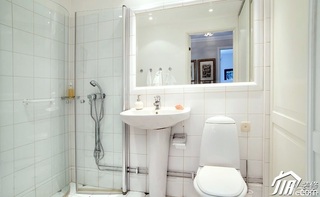 欧式风格公寓白色卫生间洗手台效果图