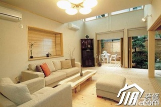 日式风格公寓简洁经济型120平米客厅沙发效果图