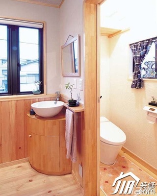 日式风格公寓简洁经济型120平米卫生间洗手台图片