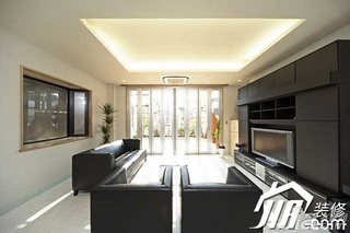 日式风格公寓大气黑色经济型120平米客厅电视背景墙沙发效果图