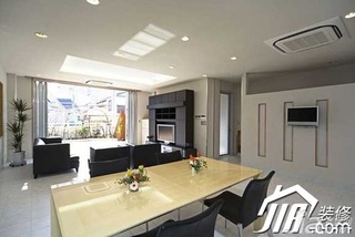 日式风格公寓大气黑色经济型120平米客厅餐厅背景墙沙发效果图