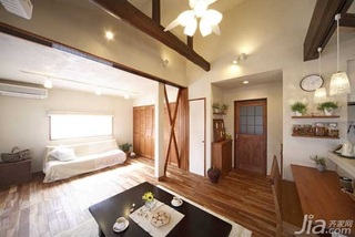 日式风格公寓经济型90平米卧室床效果图