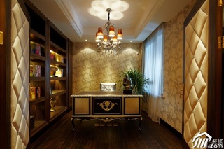 混搭风格公寓简洁富裕型120平米书房书桌效果图