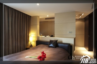 简约风格公寓舒适富裕型110平米卧室床图片