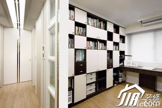 混搭风格公寓富裕型110平米书房书架效果图