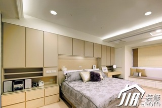 混搭风格公寓富裕型110平米卧室飘窗床效果图