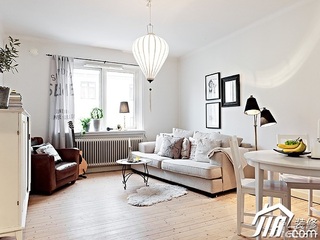 北欧风格一居室50平米客厅沙发图片