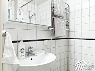 北欧风格一居室50平米卫生间洗手台效果图