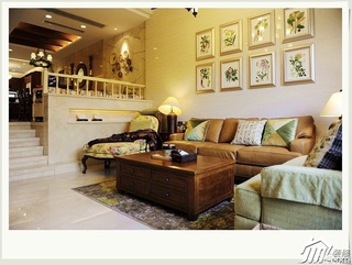 美式乡村风格四房以上富裕型客厅沙发效果图