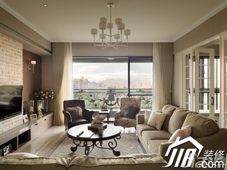 美式乡村风格公寓简洁富裕型客厅沙发效果图