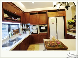 混搭风格公寓原木色富裕型120平米厨房橱柜定做