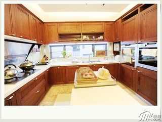 混搭风格公寓原木色富裕型120平米厨房橱柜设计图纸