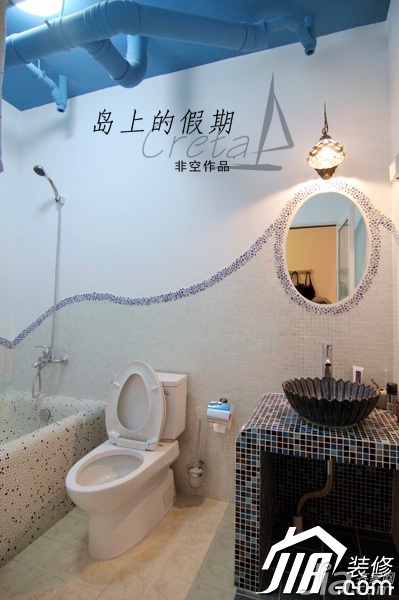 非空,经济型装修,小户型装修,东南亚风格,卫浴间,浴缸,马桶,灯具