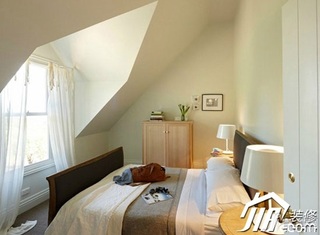美式乡村风格别墅简洁富裕型卧室床图片