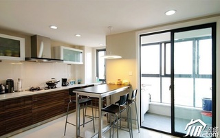 混搭风格公寓富裕型90平米厨房吧台橱柜效果图