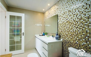 混搭风格公寓富裕型90平米卫生间背景墙洗手台效果图