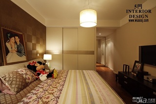 简约风格公寓富裕型100平米卧室卧室背景墙床图片