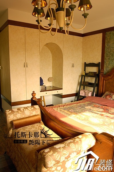 富裕型装修,非空,别墅装修,140平米以上装修,富裕型装修 ,卧室,床,衣柜,脚凳