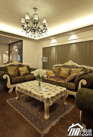 欧式风格复式浪漫豪华型客厅沙发图片