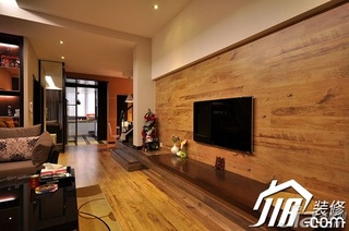 简约风格复式简洁富裕型客厅电视背景墙设计