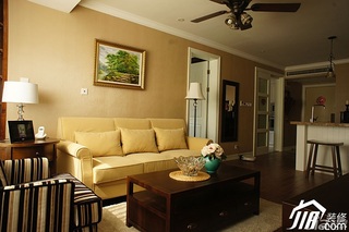 美式乡村风格公寓简洁富裕型90平米客厅沙发背景墙沙发图片