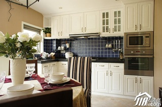 美式乡村风格公寓简洁富裕型90平米厨房橱柜定制